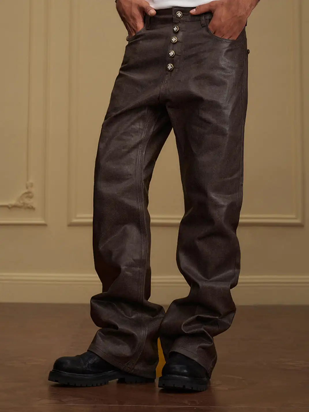 YADcrew | Five-Button Waxed Jeans