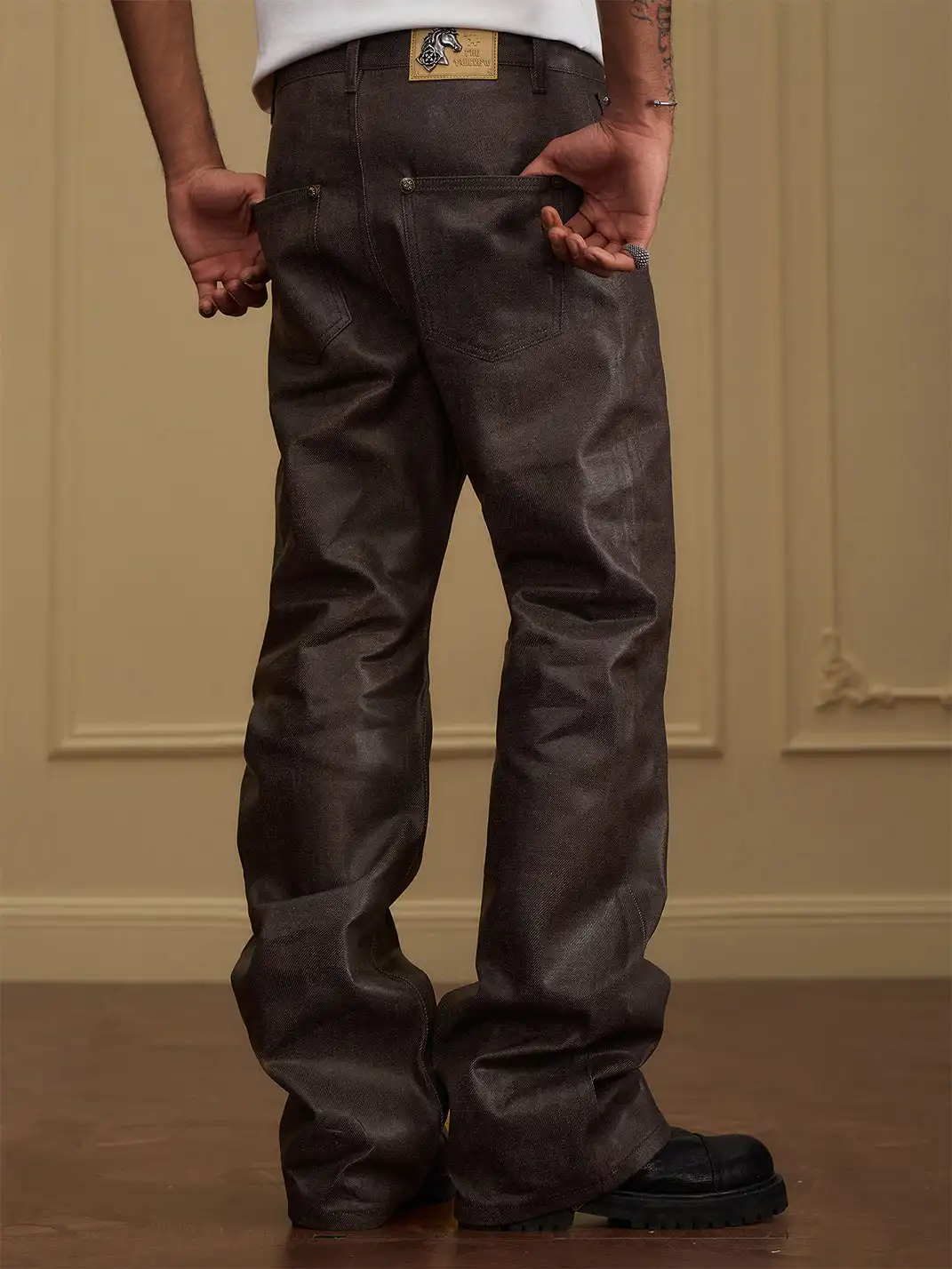 YADcrew | Five-Button Waxed Jeans