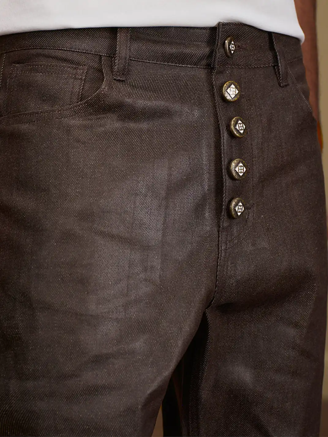 YADcrew | Five-Button Waxed Jeans
