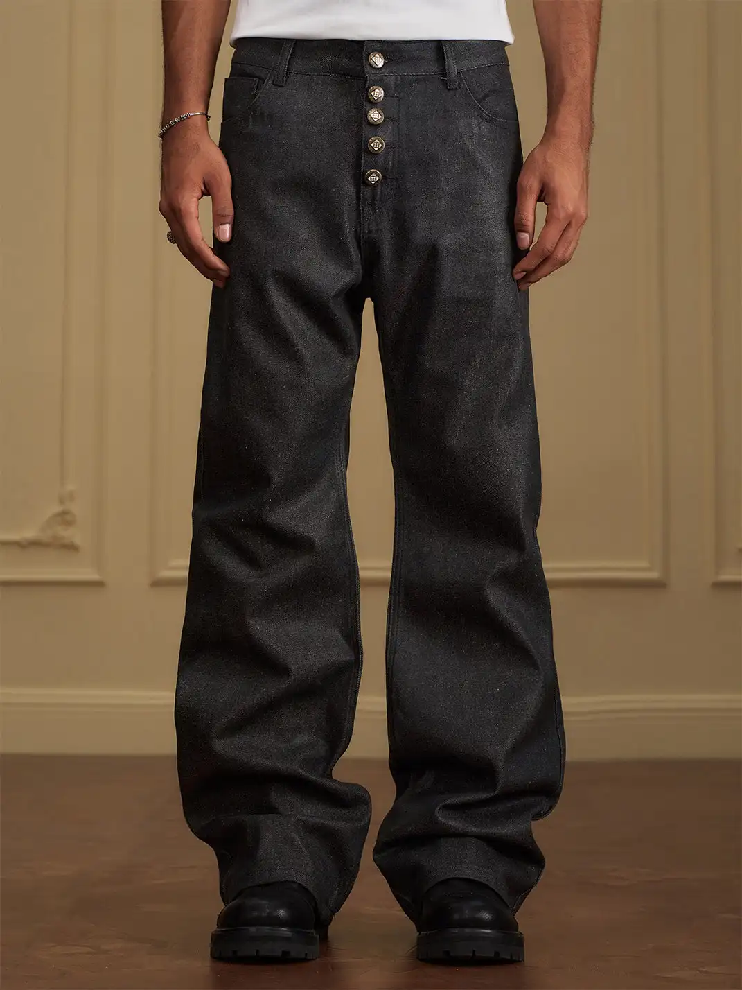 YADcrew | Five-Button Waxed Jeans