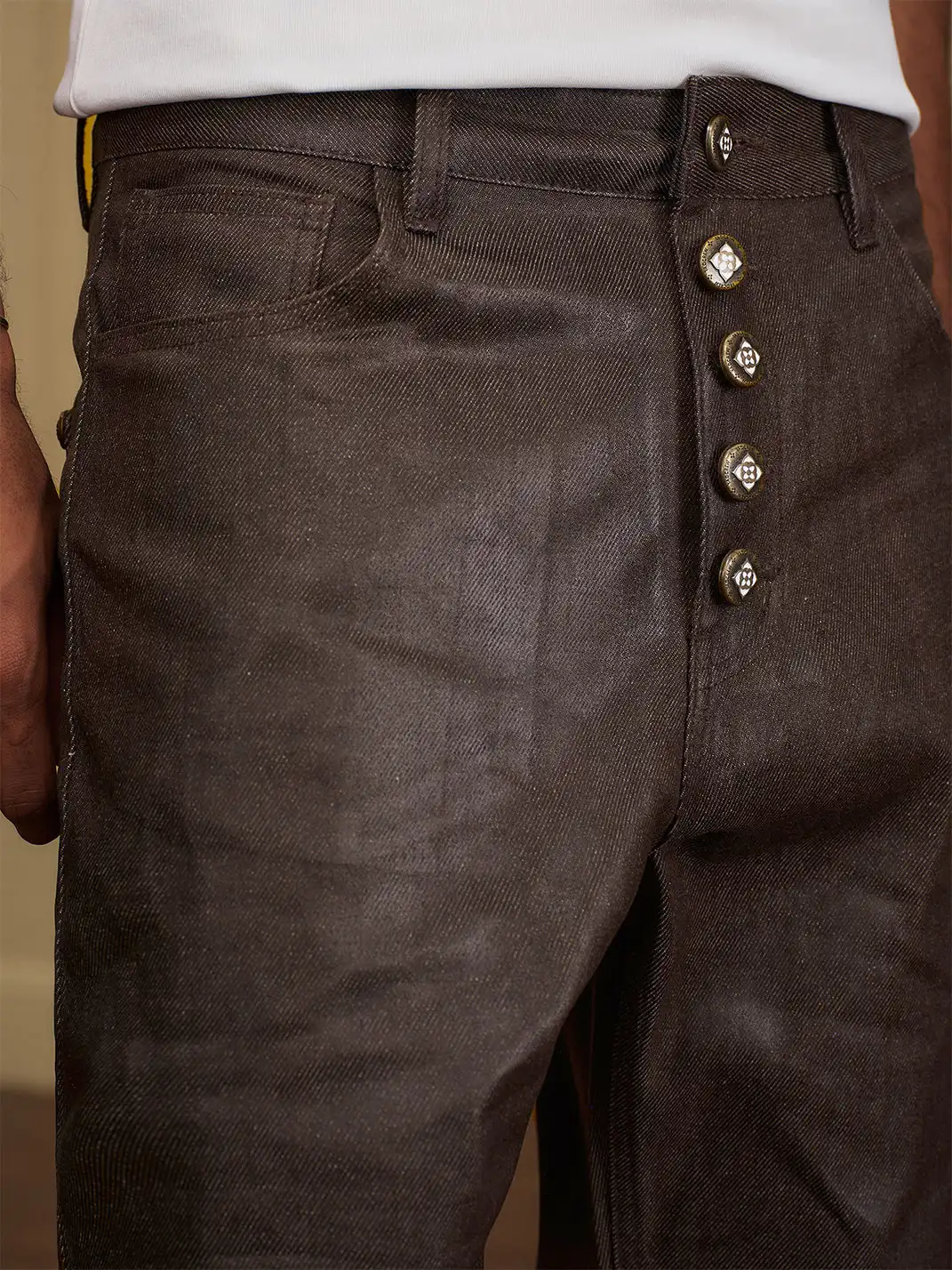 YADcrew | Five-Button Waxed Jeans