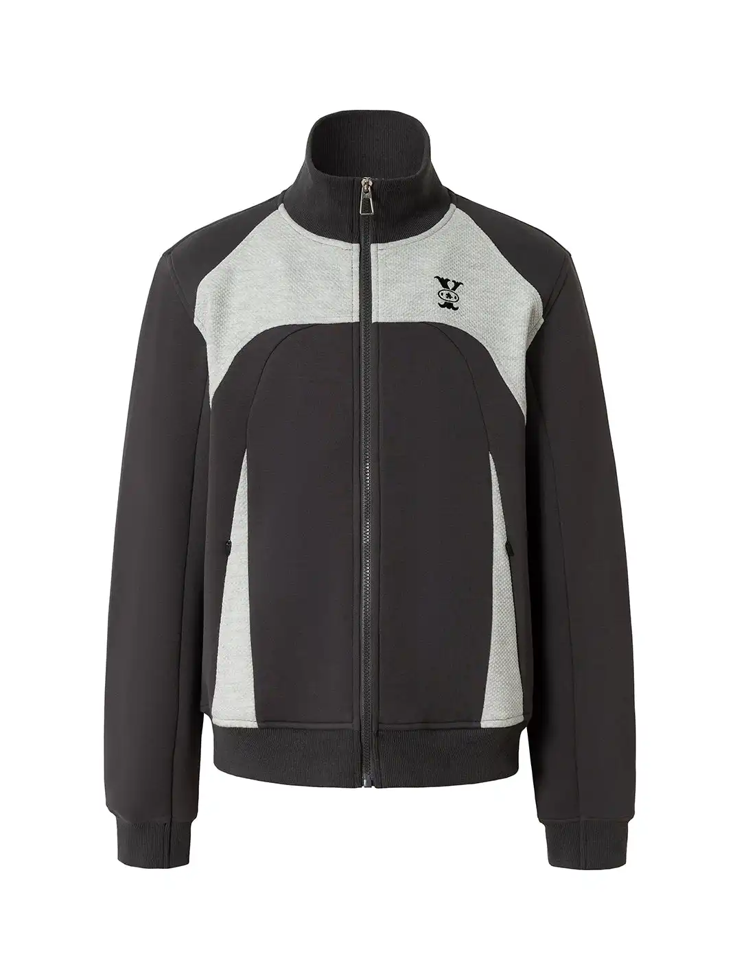YADcrew | Color-Blocked Deconstructed Stand-Up Collar Coat