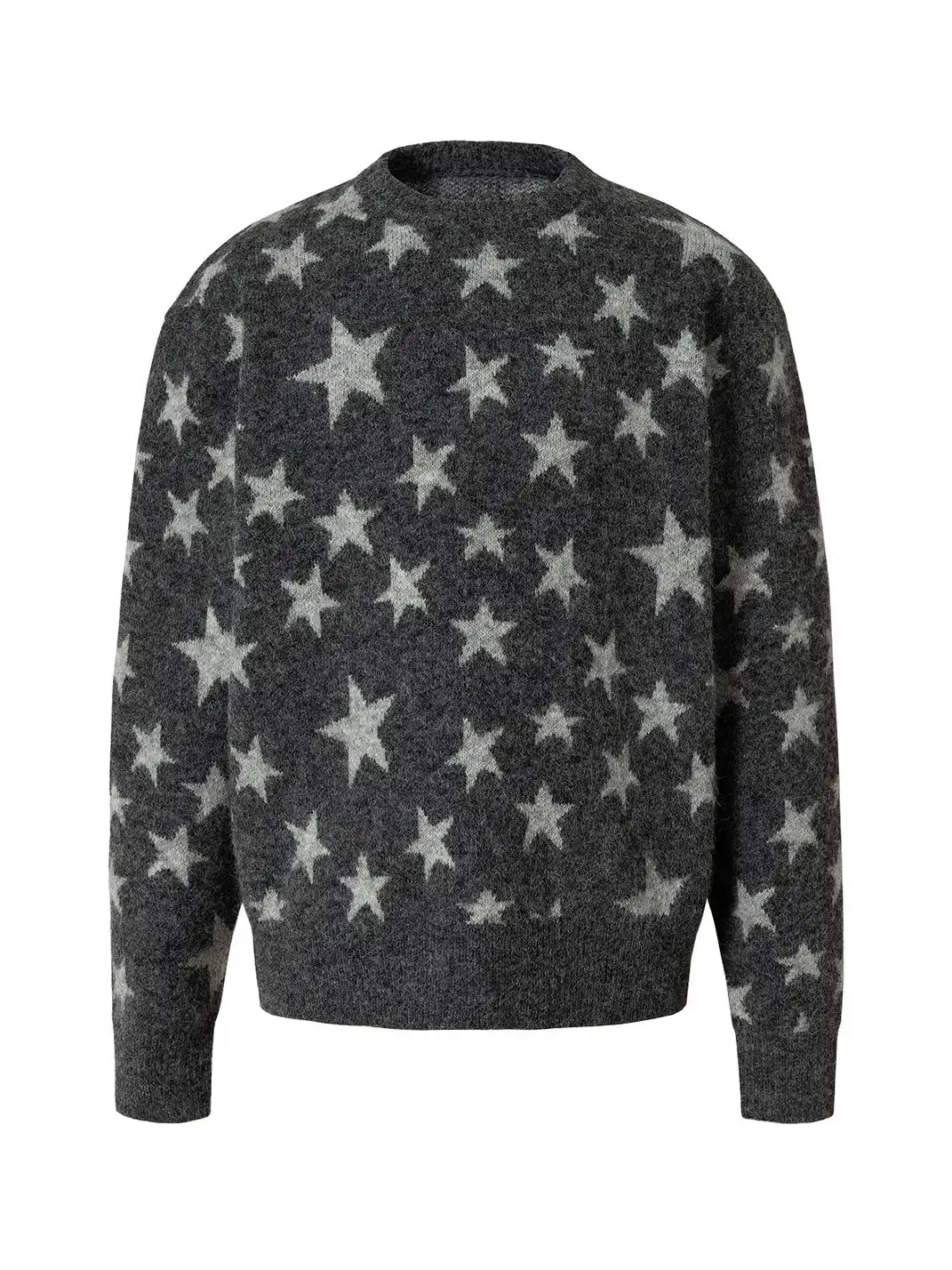 YADcrew | Star Jacquard Faux Cashmere Crew Neck Sweater