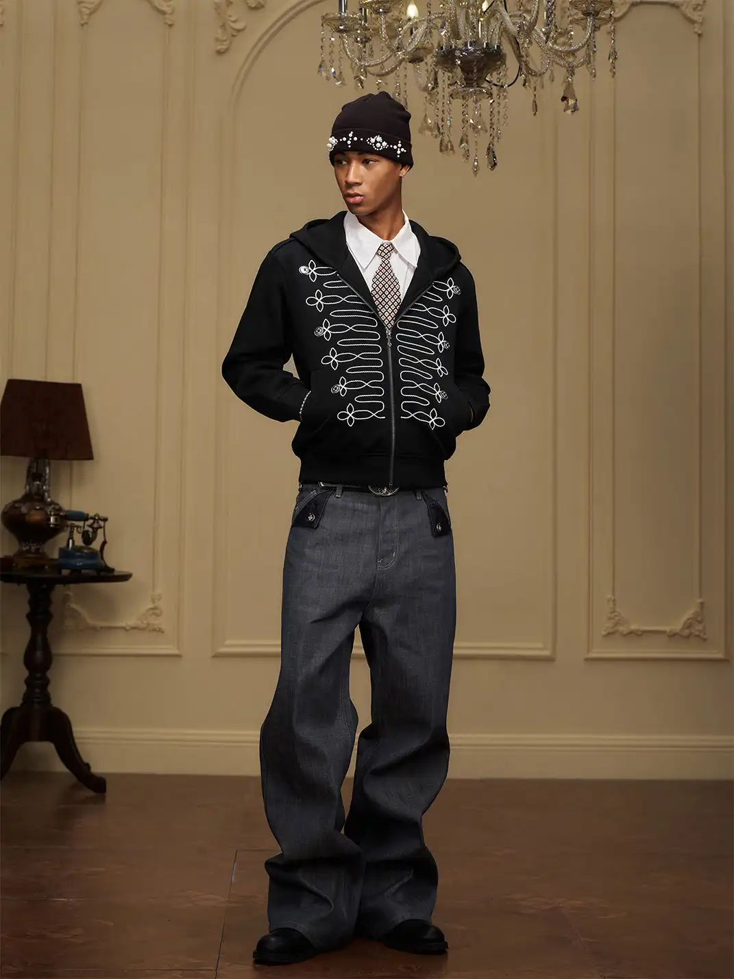 YADcrew | Foldable Triangle Pocket Patchwork Jeans