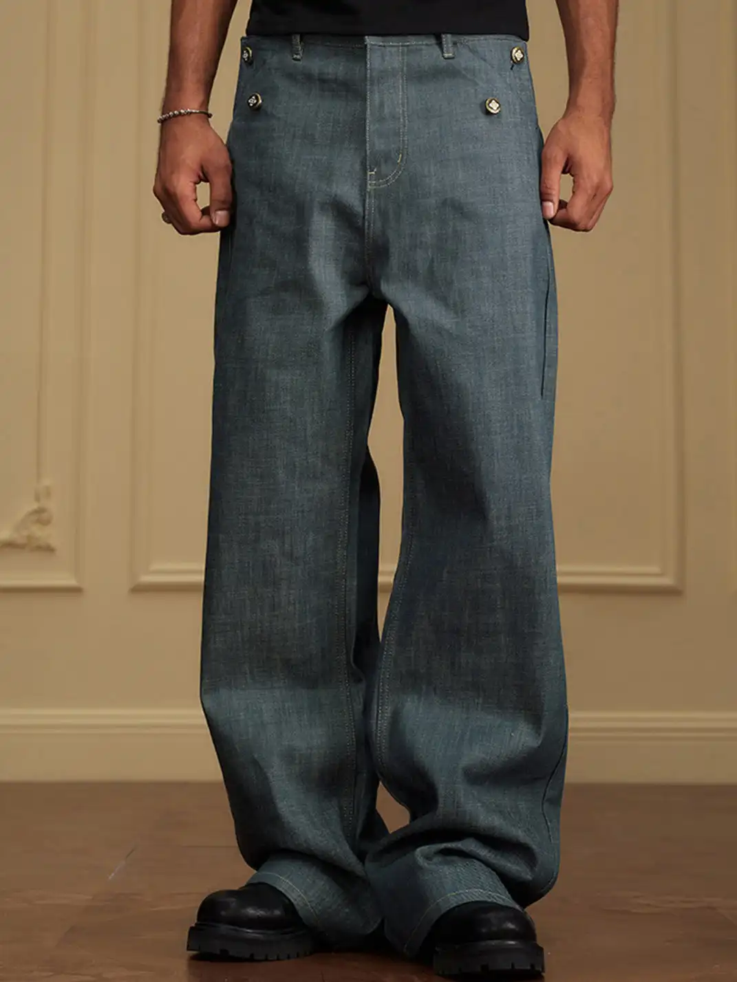 YADcrew | Foldable Triangle Pocket Patchwork Jeans