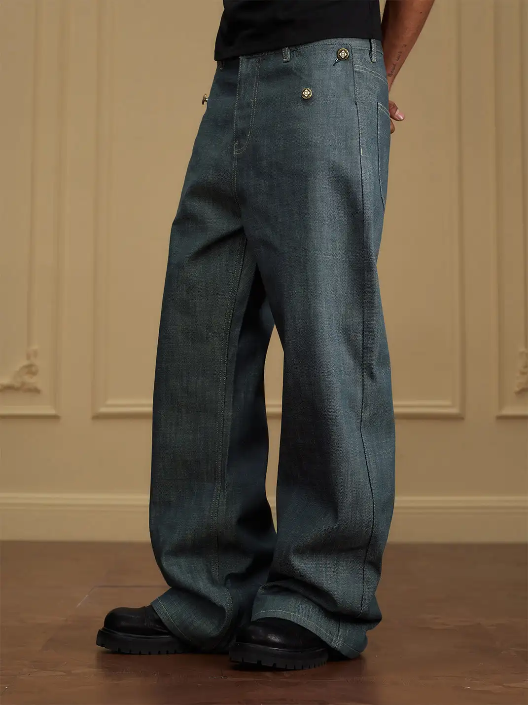 YADcrew | Foldable Triangle Pocket Patchwork Jeans