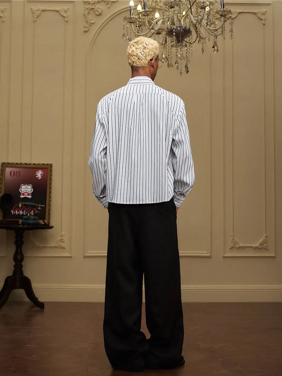YADcrew | Embroidered Striped Shirt