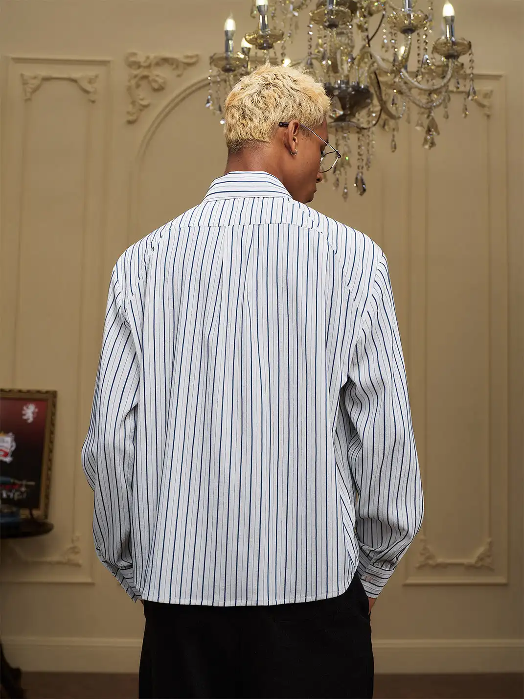 YADcrew | Embroidered Striped Shirt