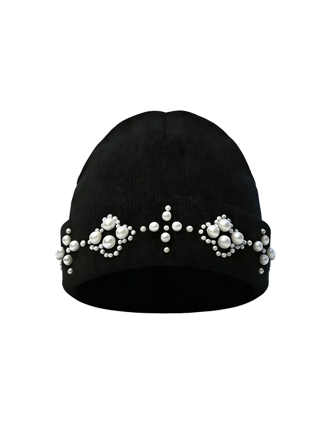 YADcrew | Pearl-Embellished Knitted Beanie