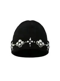 YADcrew | Pearl-Embellished Knitted Beanie