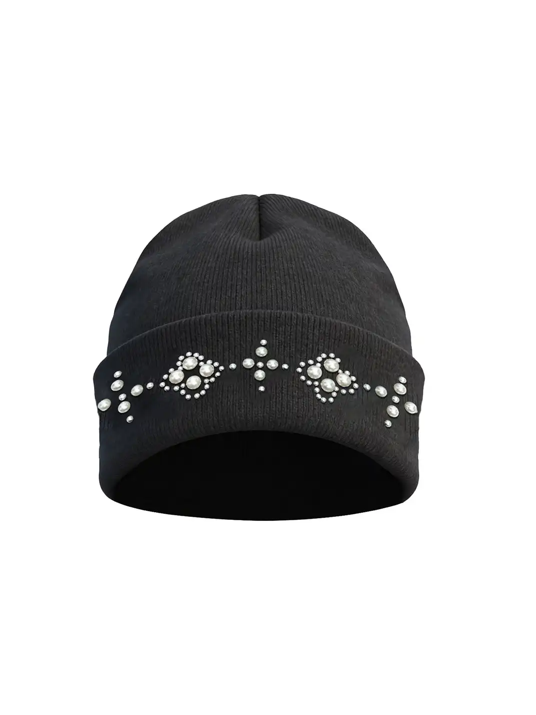 YADcrew | Pearl-Embellished Knitted Beanie