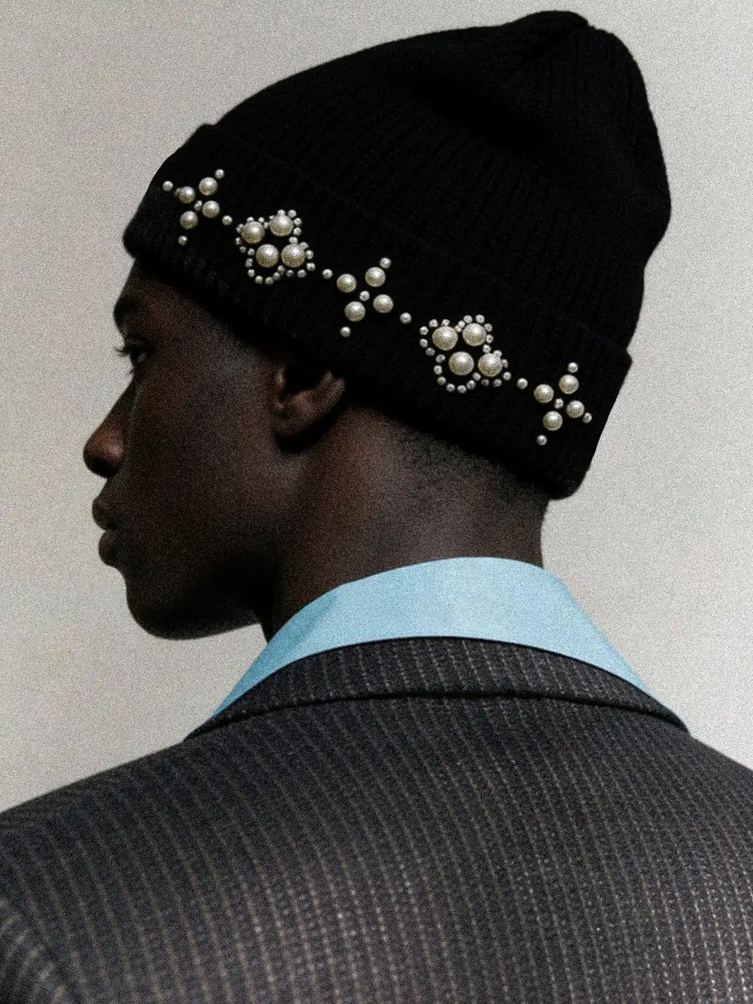 YADcrew | Pearl-Embellished Knitted Beanie