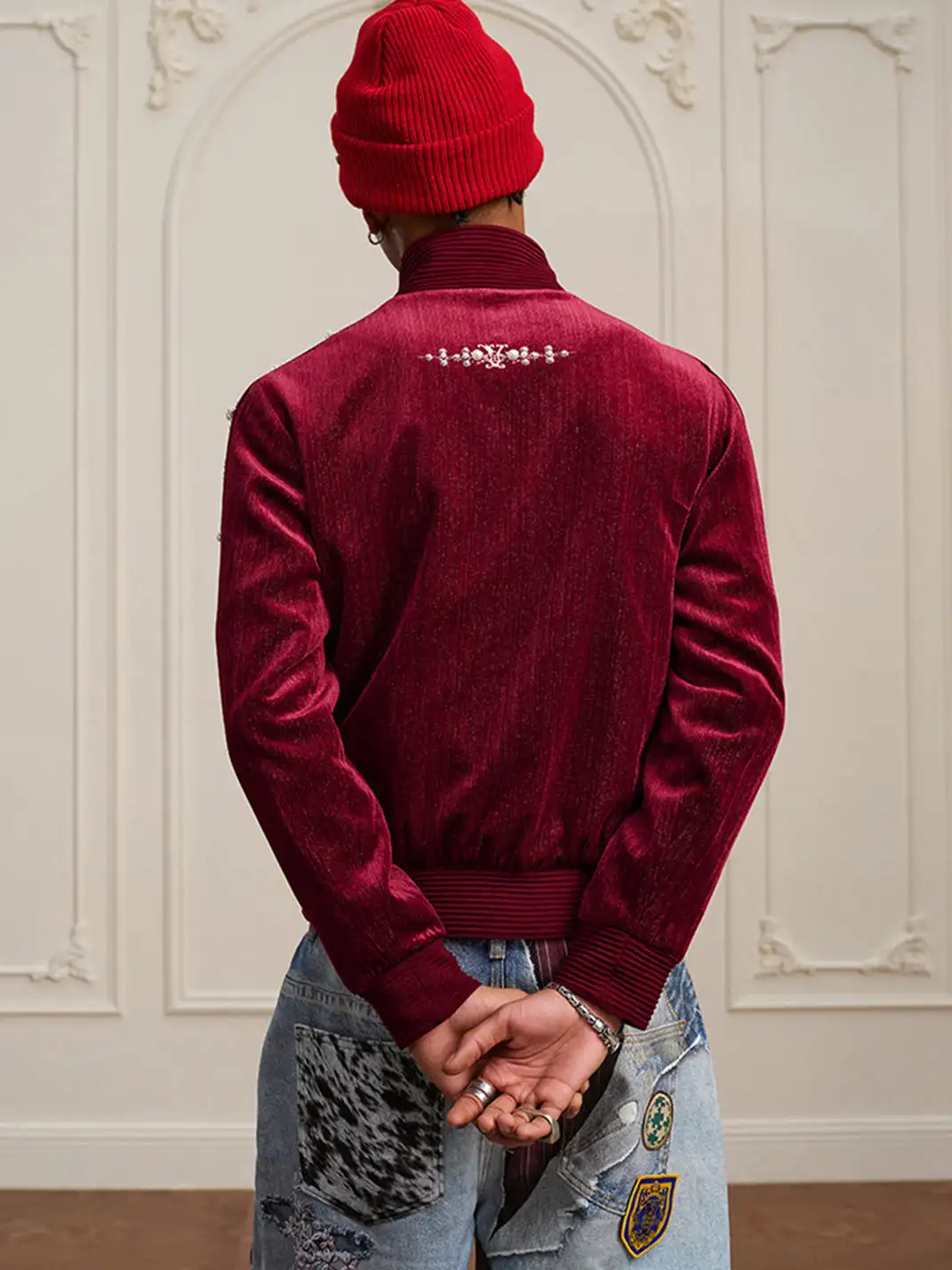 YADcrew | Vintage Velvet Pearl Jacket