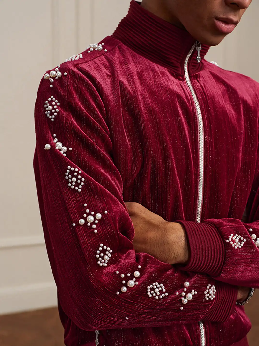 YADcrew | Vintage Velvet Pearl Jacket
