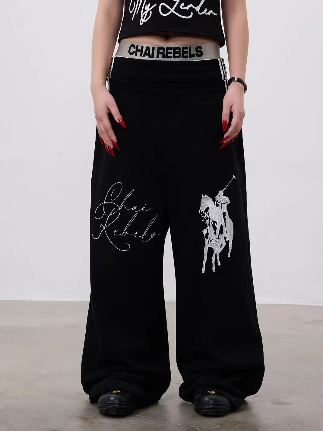 CHAI | Reversible Multi-Waisted Sweatpants With A Horse Logo