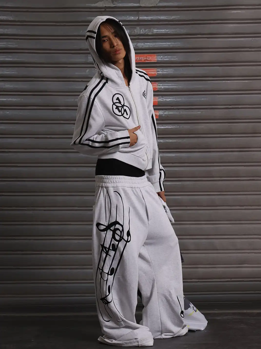 CHAI | Sheet Music Embroidered Sweatpants