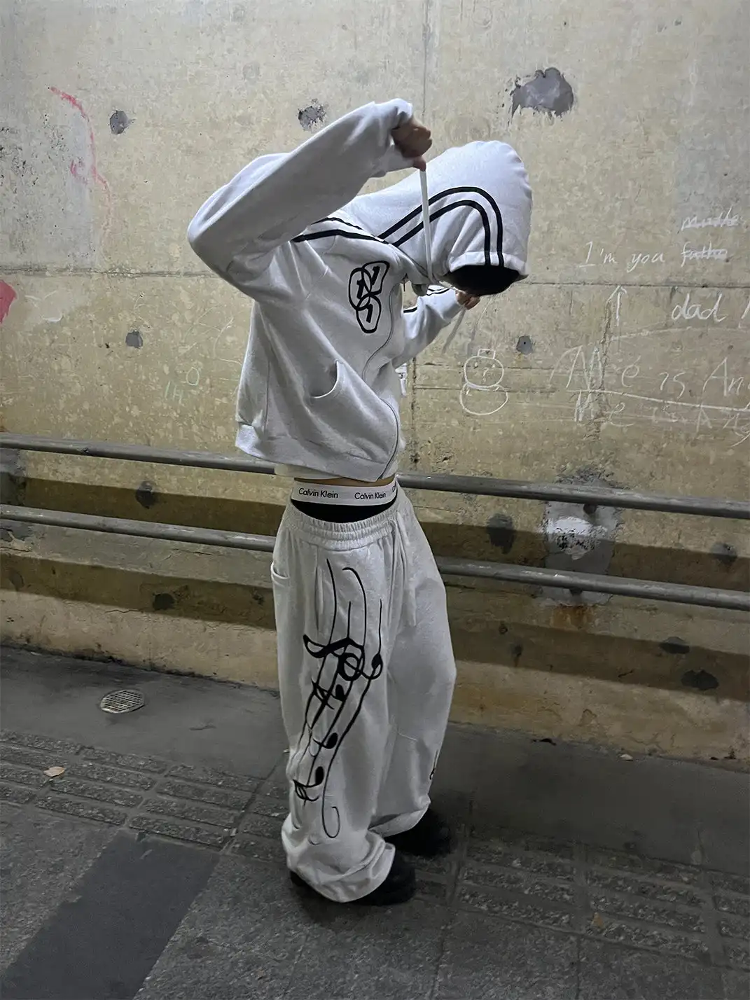 CHAI | Sheet Music Embroidered Sweatpants