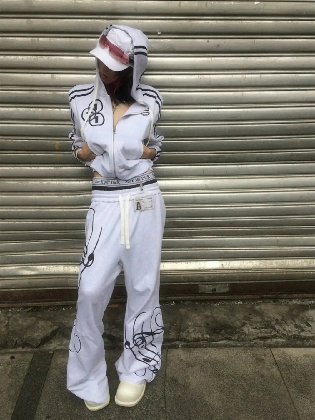 CHAI | Sheet Music Embroidered Sweatpants