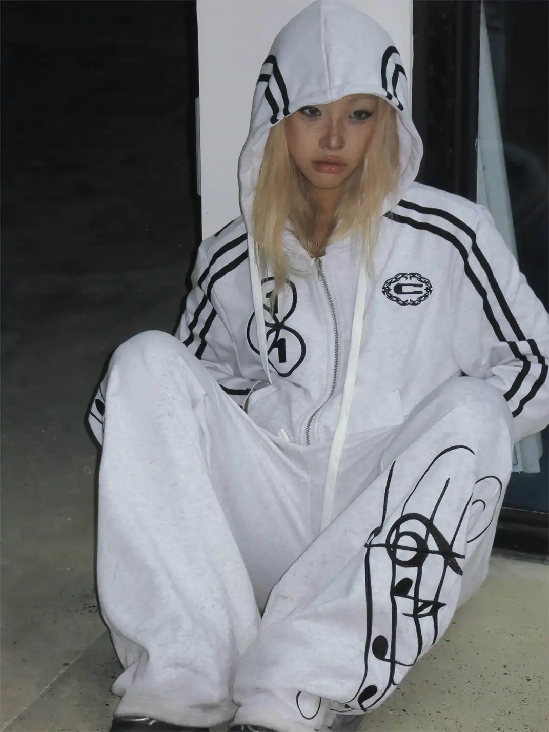 CHAI | Sheet Music Embroidered Sweatpants