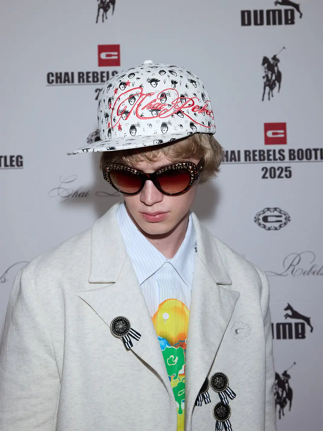 CHAI | All-Over Star-Embroidered Flat-Brimmed Hat