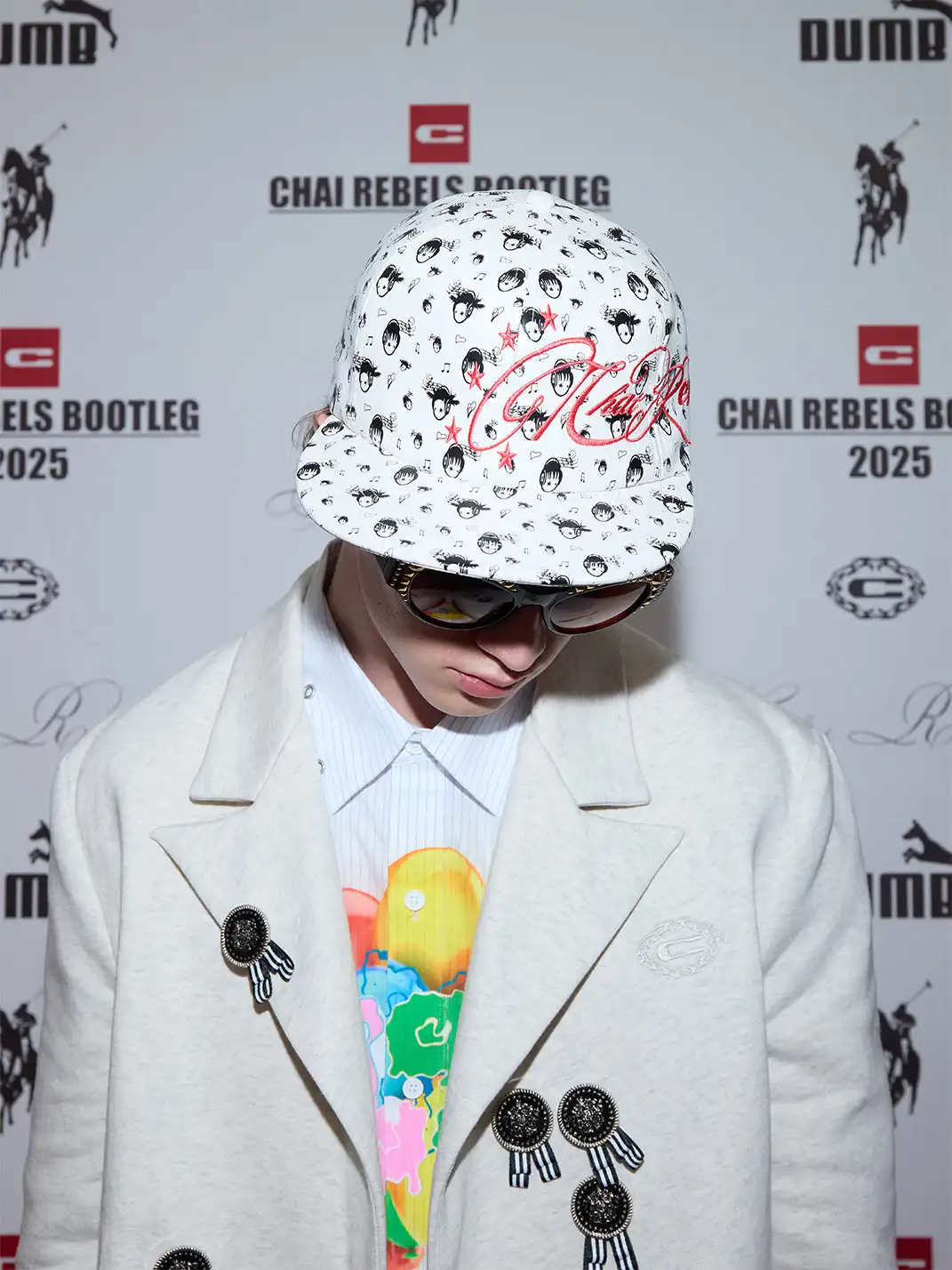 CHAI | All-Over Star-Embroidered Flat-Brimmed Hat
