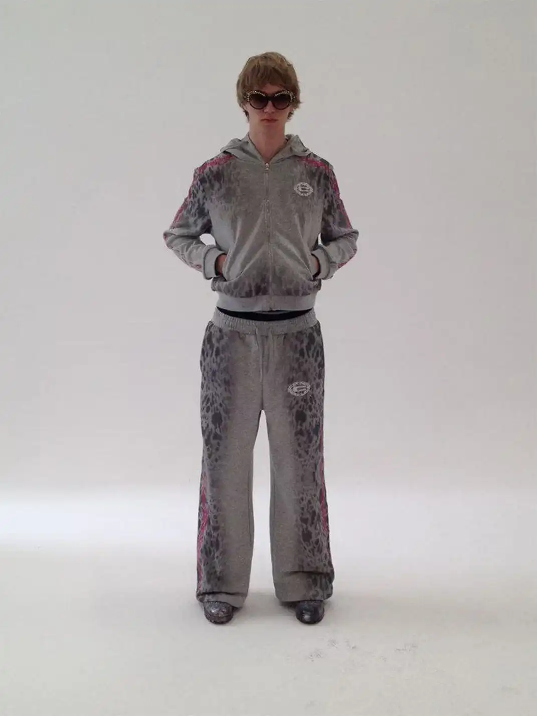 CHAI | Leopard Print Embroidered Tracksuit
