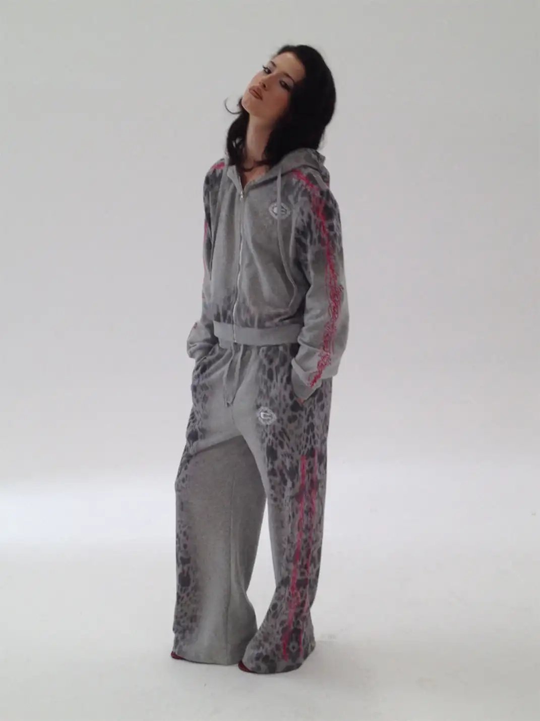 CHAI | Leopard Print Embroidered Tracksuit