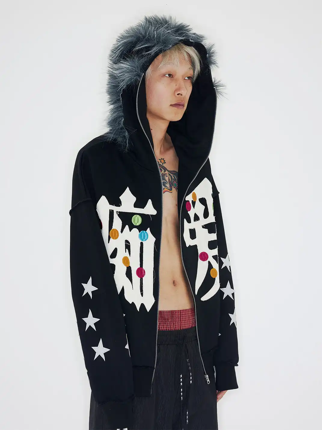 CHAI | "CHIAI" Embroidered Zipper Jacket