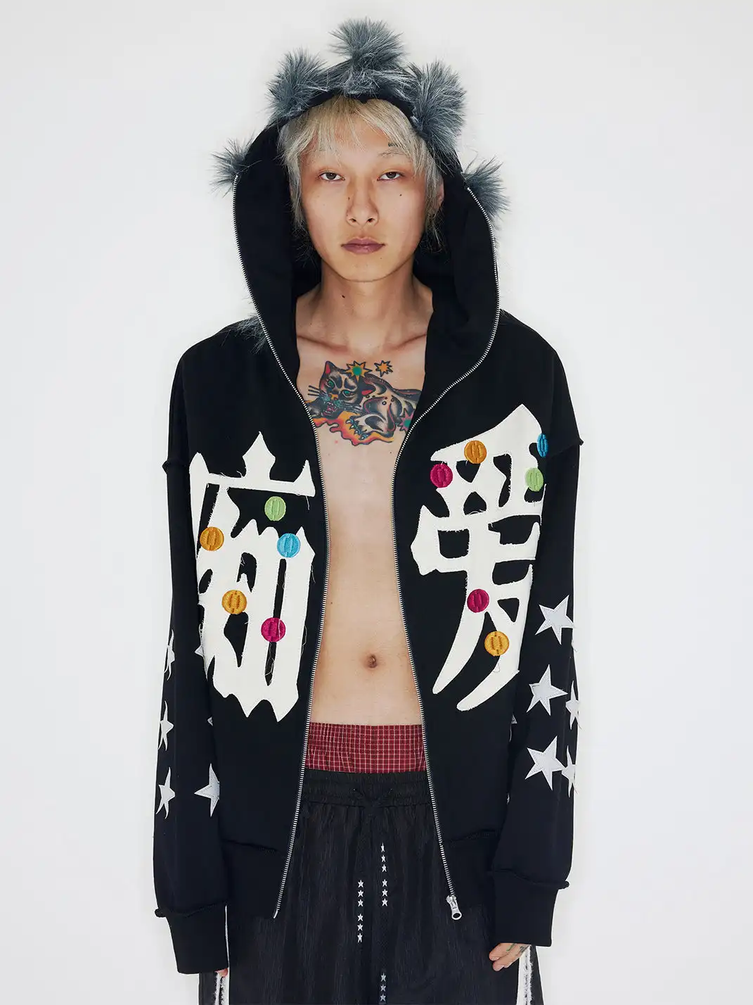 CHAI | "CHIAI" Embroidered Zipper Jacket
