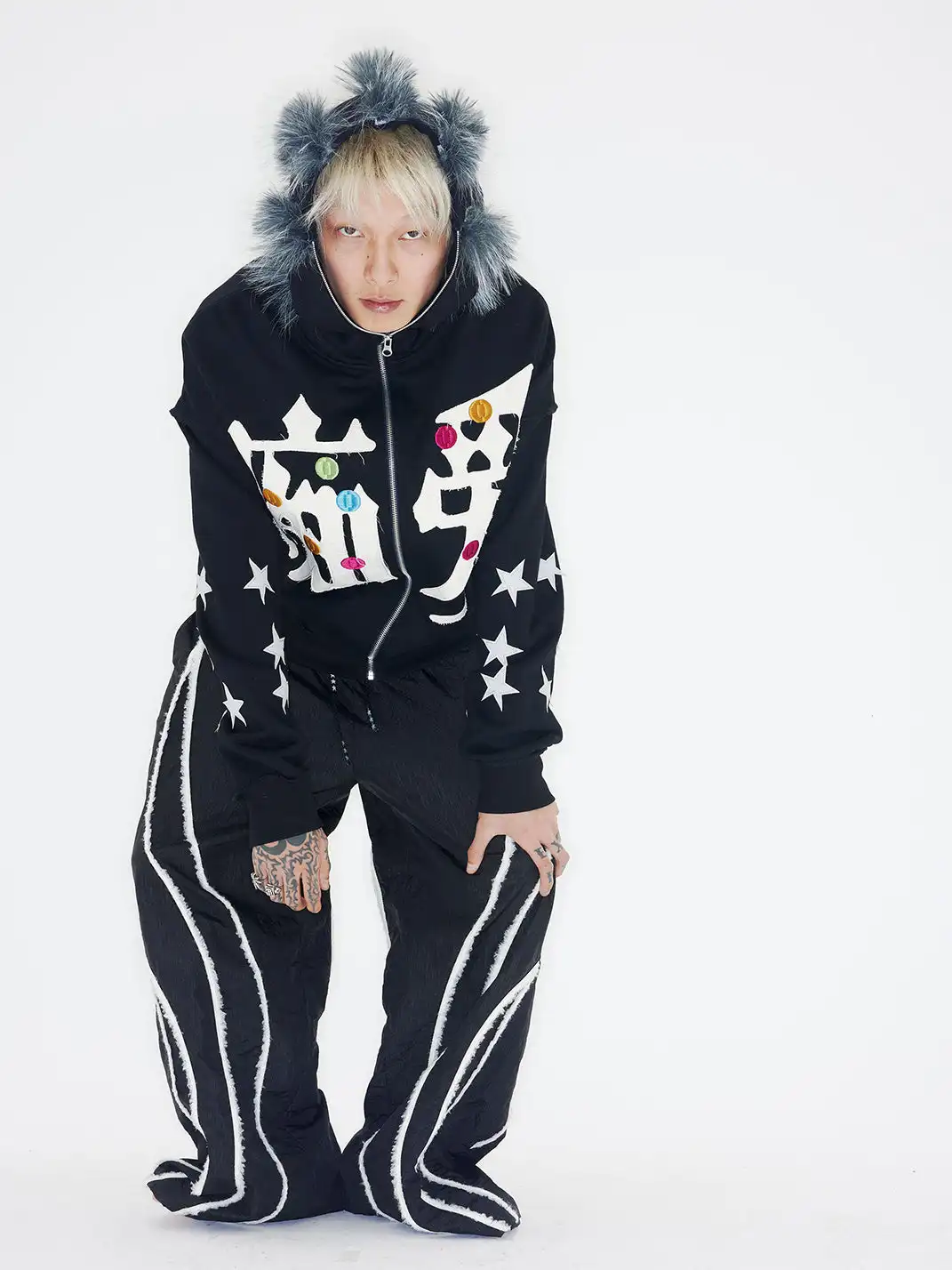 CHAI | "CHIAI" Embroidered Zipper Jacket