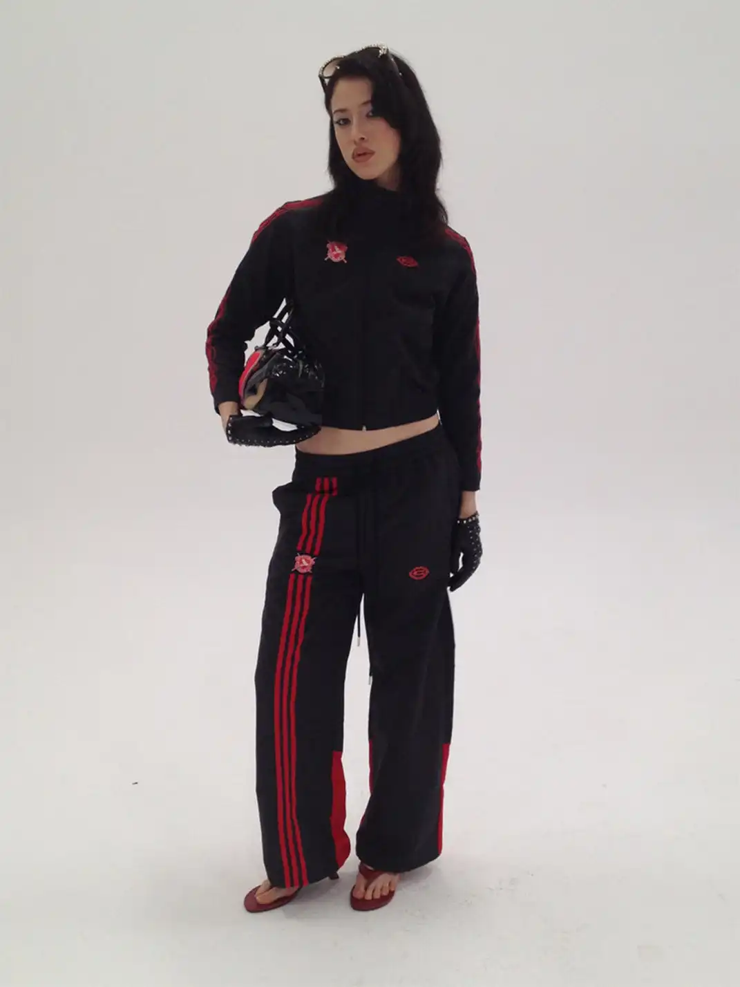 CHAI | Embroidered Print Nylon Tracksuit
