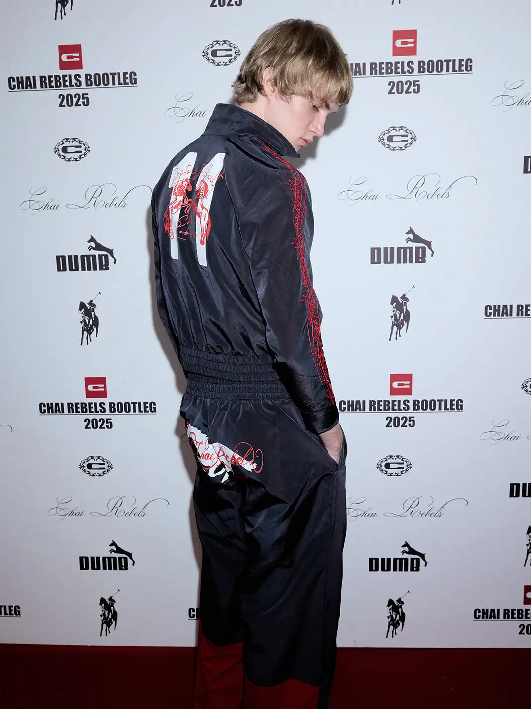 CHAI | Embroidered Print Nylon Tracksuit