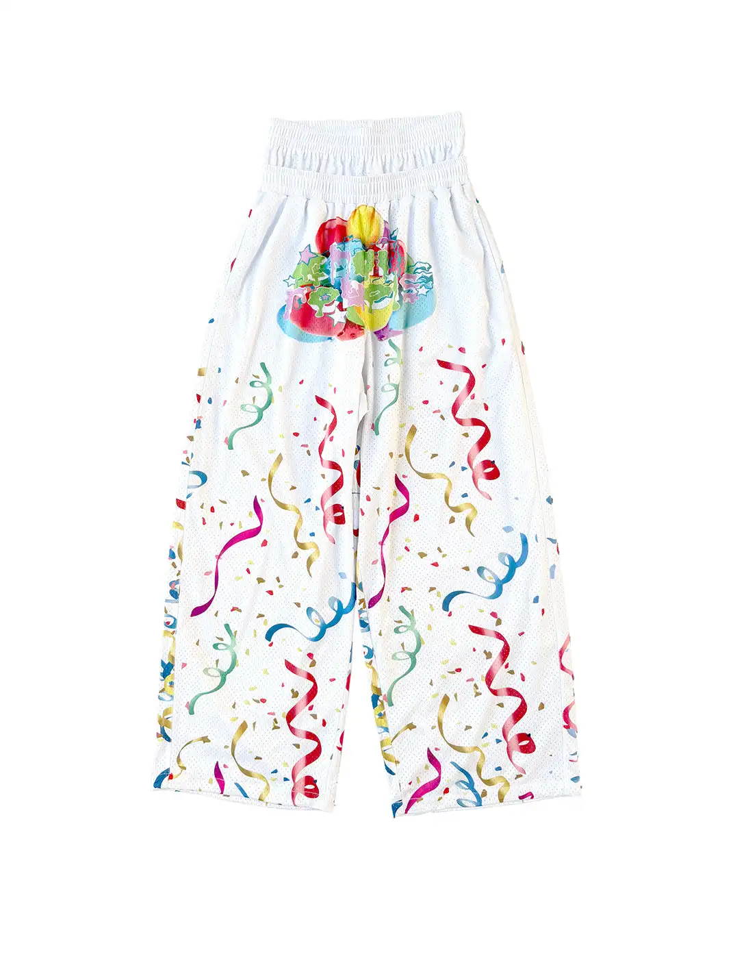 CHAI | Ribbon And Balloon Print Double-Waisted Mesh Trousers