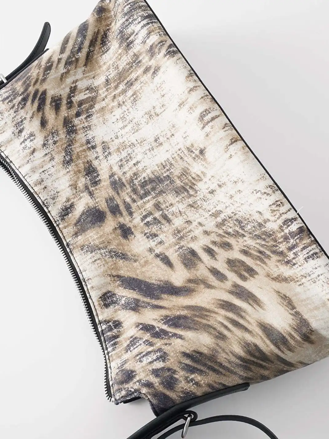CIRCLECUSTOM丨 Retro Leopard Print Denim Tote Bag