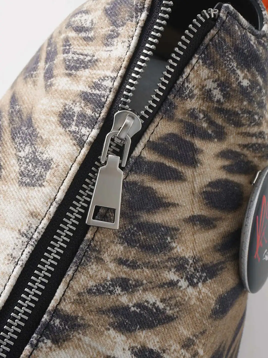 CIRCLECUSTOM丨 Retro Leopard Print Denim Tote Bag
