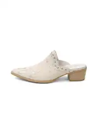 Mooreyu Atelier | Genuine Leather Horsehair Pointed-Toe Mules