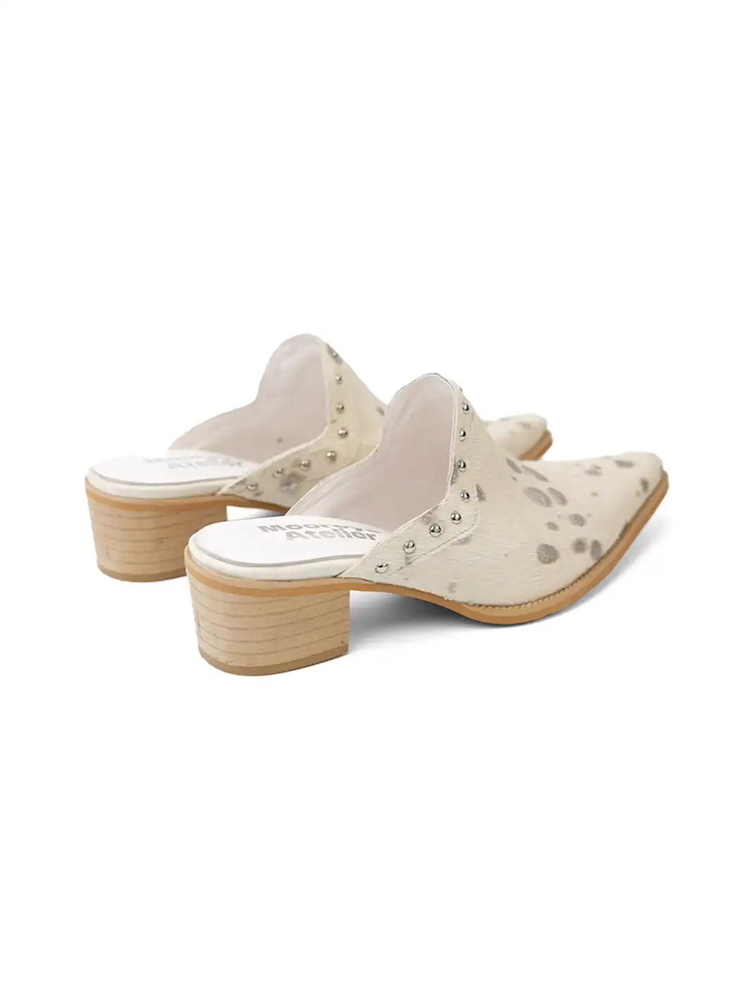 Mooreyu Atelier | Genuine Leather Horsehair Pointed-Toe Mules