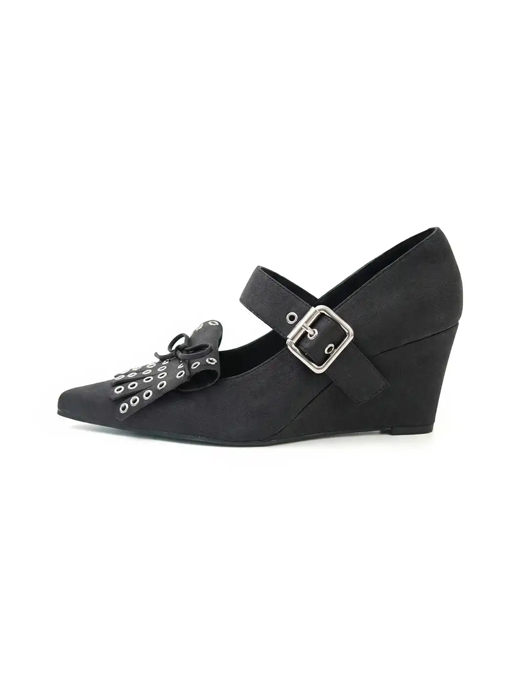 Mooreyu Atelier | Bow-Knot Buckle Wedge Heels