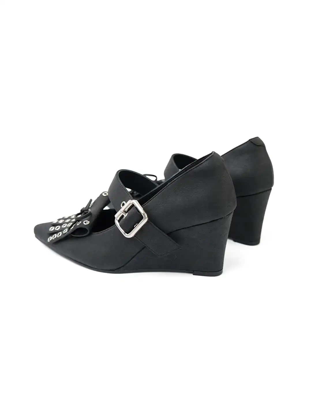 Mooreyu Atelier | Bow-Knot Buckle Wedge Heels