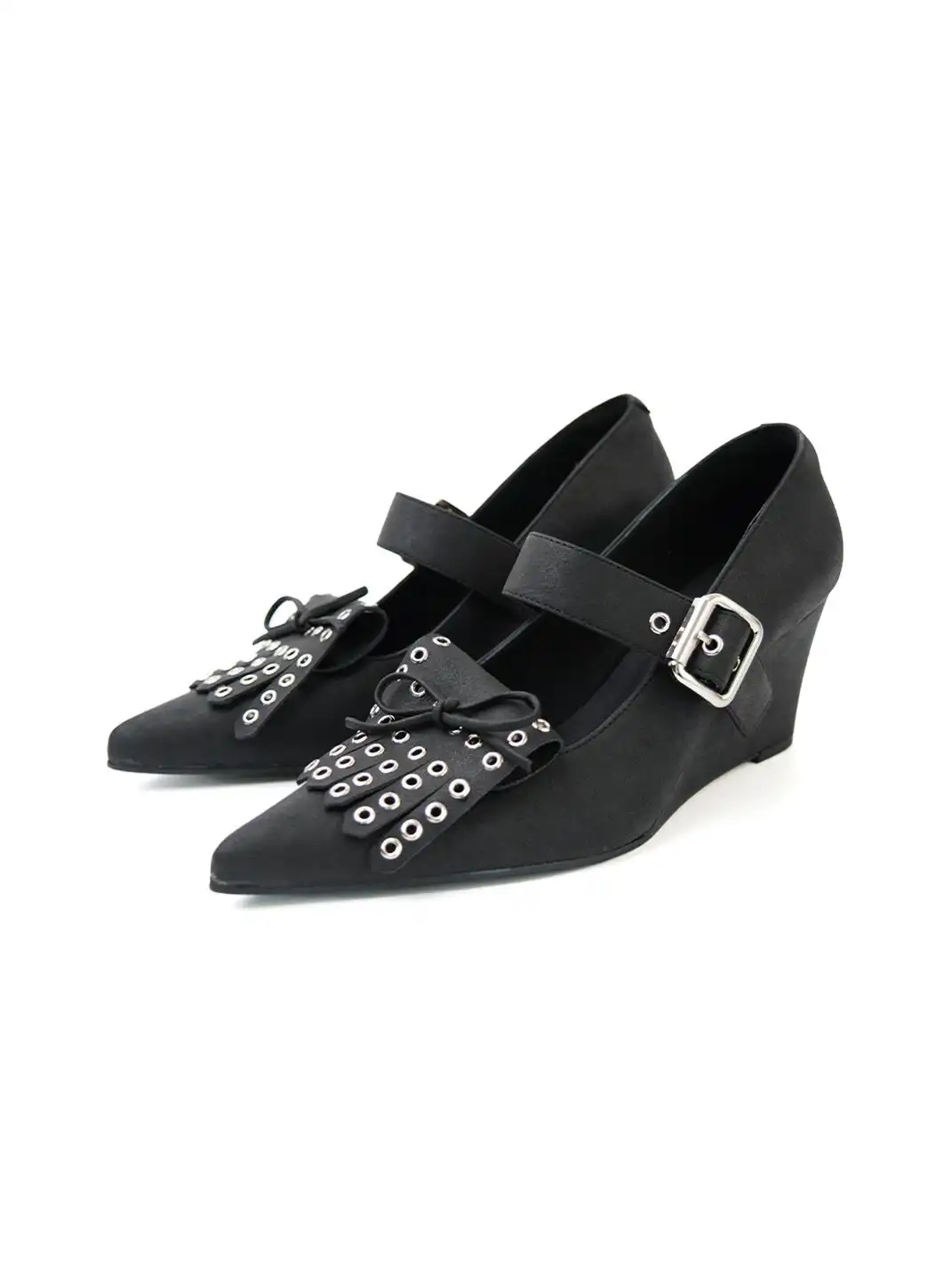 Mooreyu Atelier | Bow-Knot Buckle Wedge Heels