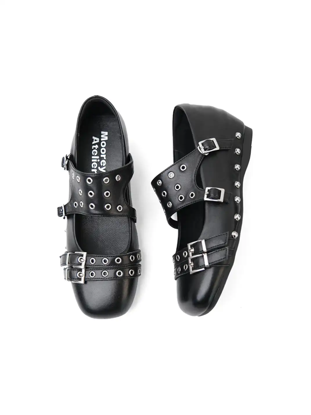 Mooreyu Atelier | Leather Mary Jane Flat Shoes