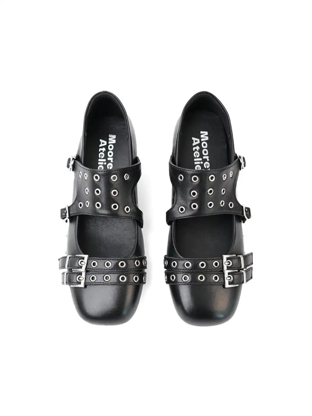Mooreyu Atelier | Leather Mary Jane Flat Shoes