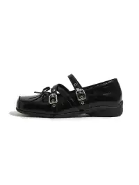Mooreyu | Bow-Knot Studded Flat Shoes