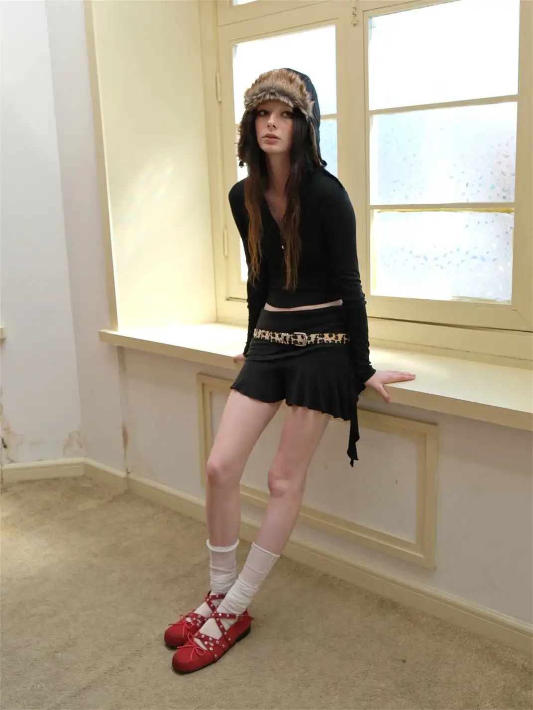 Mooreyu | Bow-Knot Studded Ballet Flats