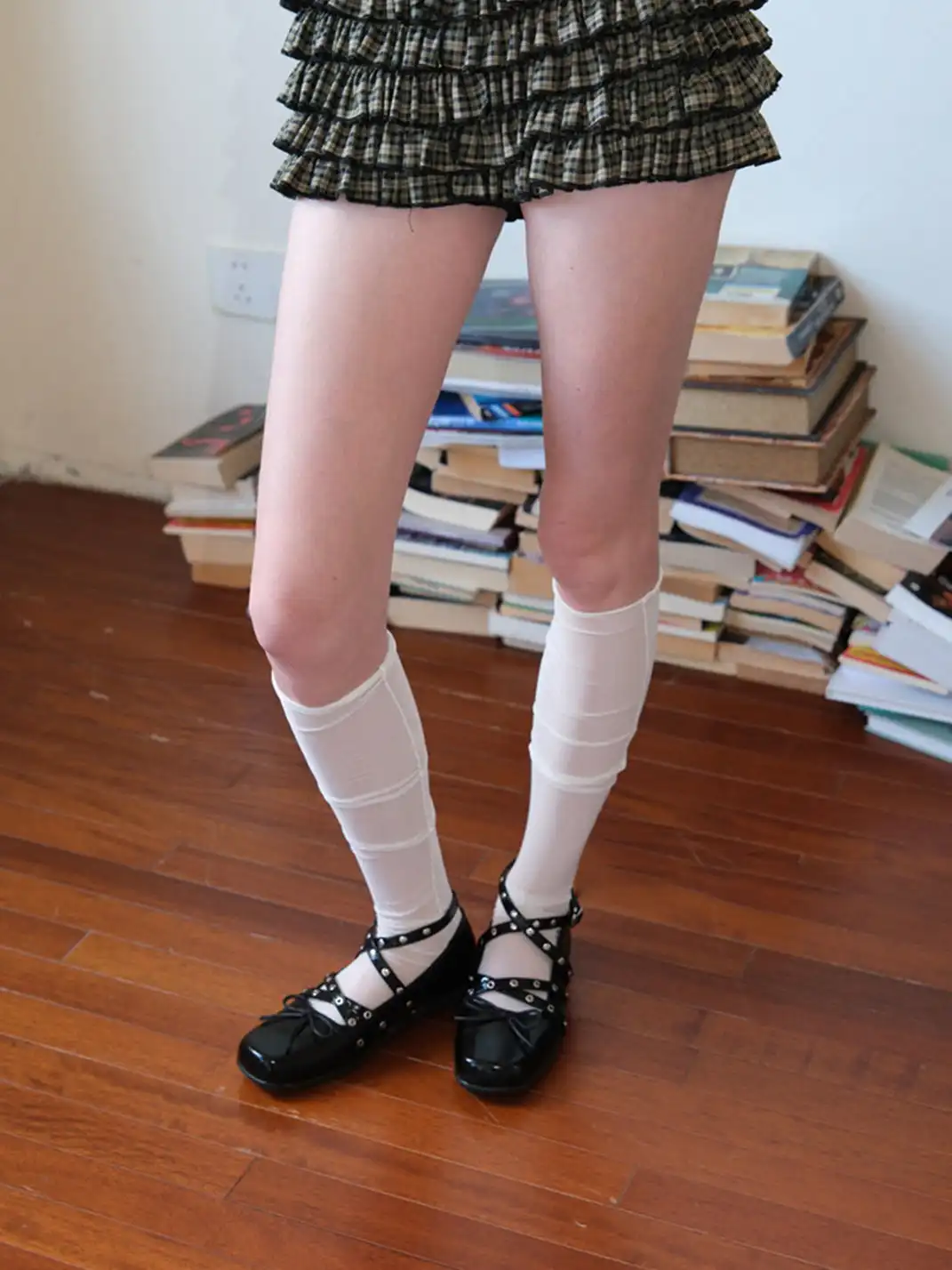Mooreyu | Bow-Knot Studded Ballet Flats