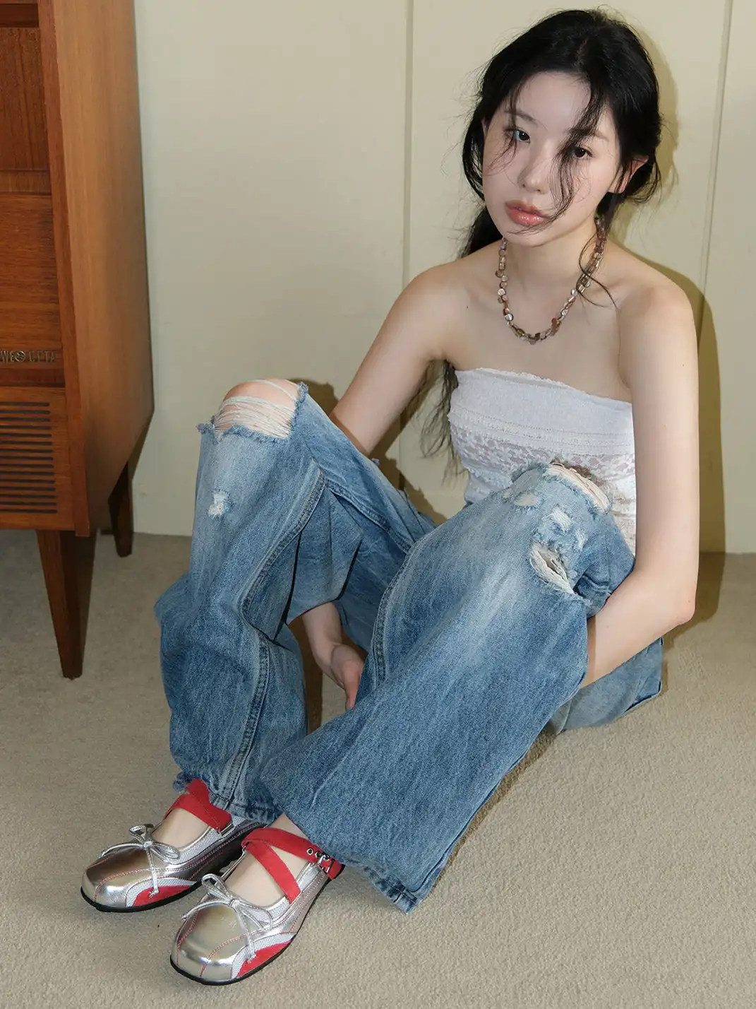Mooreyu | Genuine Leather Mary Jane Flats with Bows