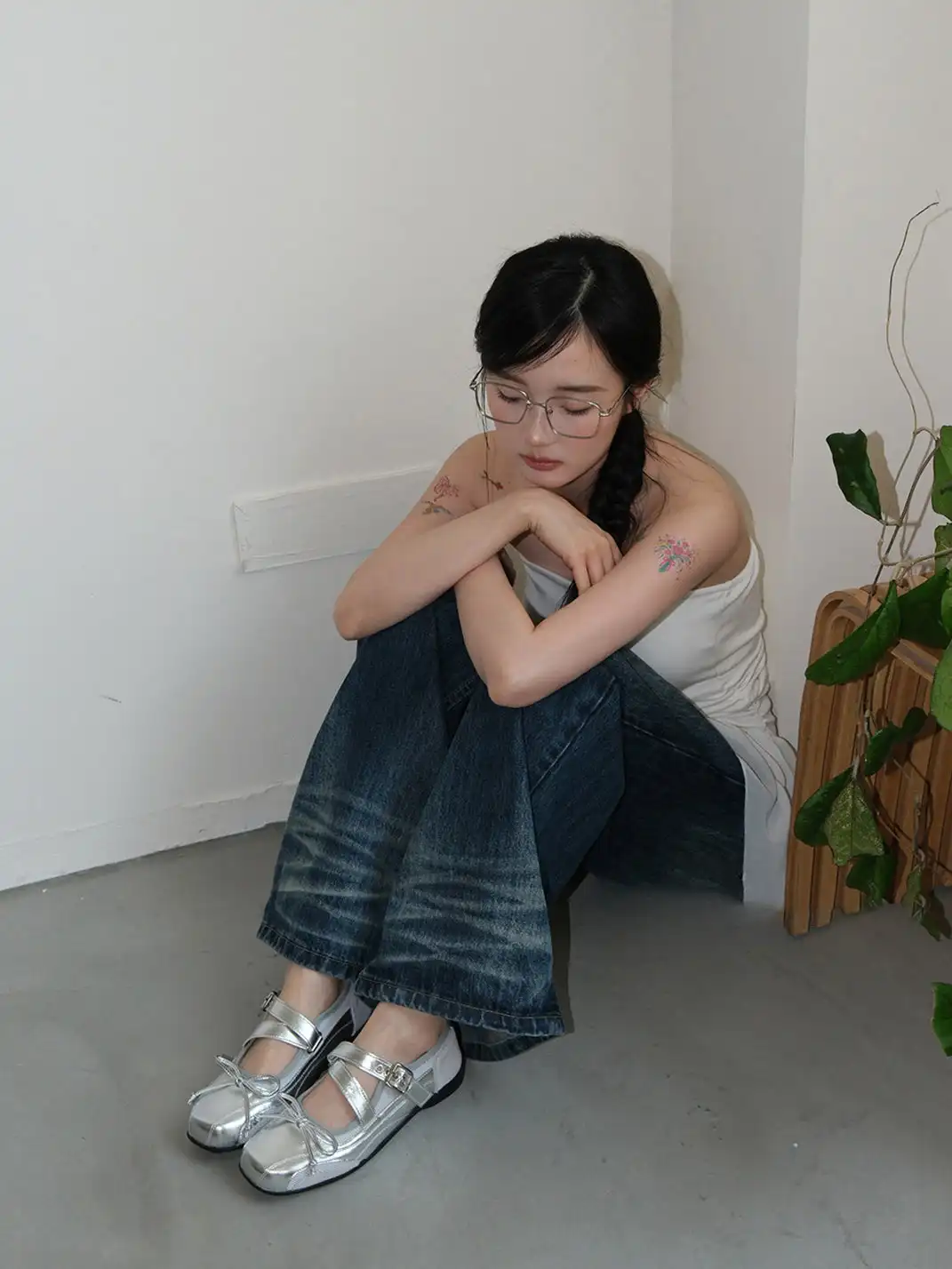Mooreyu | Genuine Leather Mary Jane Flats with Bows
