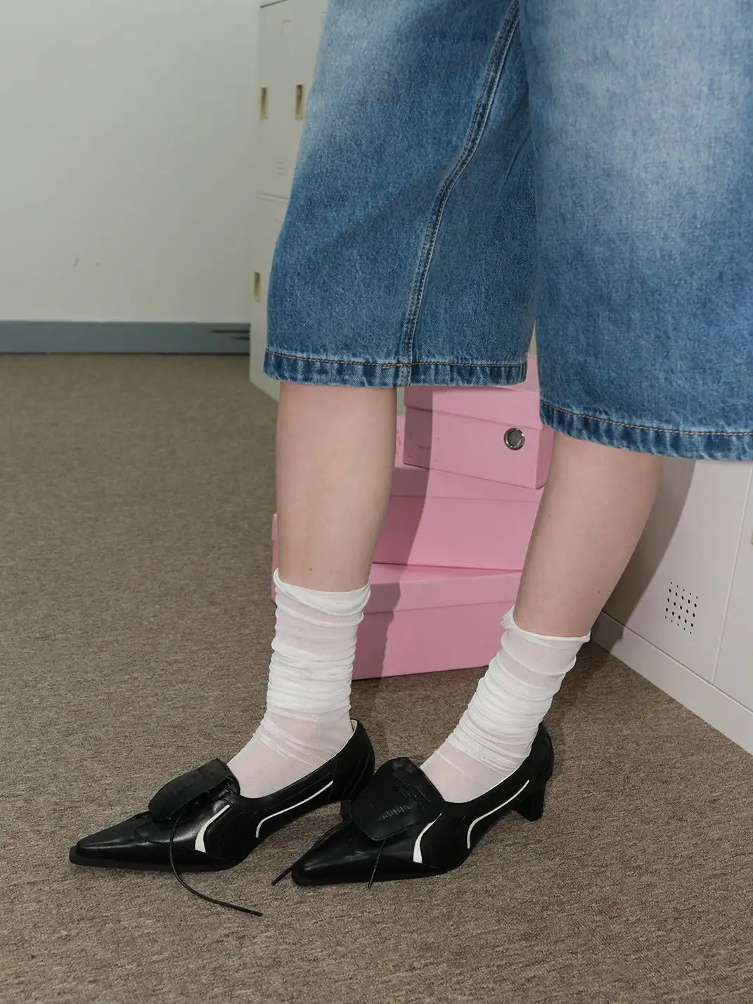 Mooreyu Atelier | Flip-Top Pointed-Toe Genuine Leather High Heels