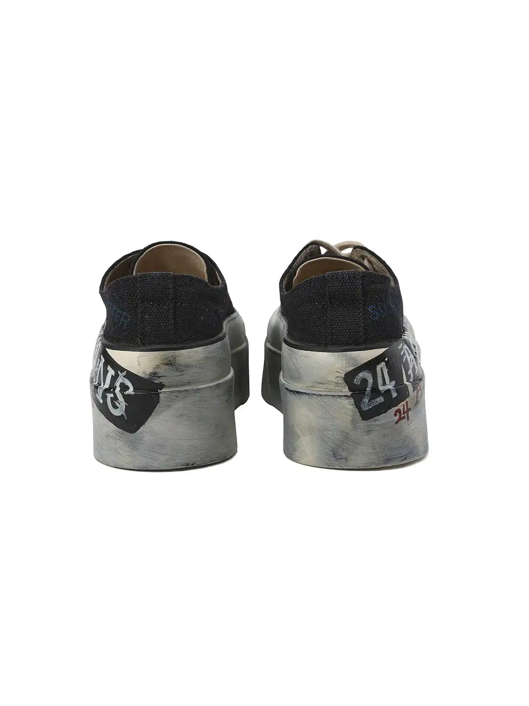 24ANS | Graffiti-Covered Platform Canvas Shoes