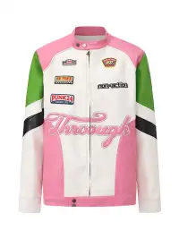 24ANS | Color-Blocked Leather Jacket